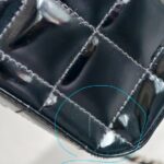 Chanel Vintage Chocolate Bar Flap Bag/Clutch Black Patent Leather with Gold Hardware #RYEU-2 - Image 17