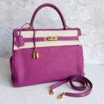 Hermes Kelly 35CM Tosca Pink Clemence Leather With Gold Hardware Bag #KTKK-1