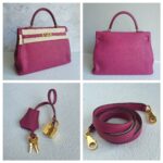 Hermes Kelly 35CM Tosca Pink Clemence Leather With Gold Hardware Bag #KTKK-1 - Image 2