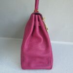 Hermes Kelly 35CM Tosca Pink Clemence Leather With Gold Hardware Bag #KTKK-1 - Image 8