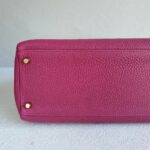Hermes Kelly 35CM Tosca Pink Clemence Leather With Gold Hardware Bag #KTKK-1 - Image 11
