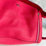 Hermes Lindy 30CM Rose Extreme Clemence Leather with Palladium-plated Hardware #RKLY-2 - Image 10