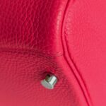 Hermes Lindy 30CM Rose Extreme Clemence Leather with Palladium-plated Hardware #RKLY-2 - Image 16