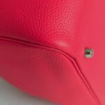 Hermes Lindy 30CM Rose Extreme Clemence Leather with Palladium-plated Hardware #RKLY-2 - Image 15