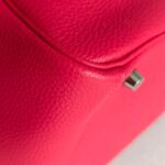 Hermes Lindy 30CM Rose Extreme Clemence Leather with Palladium-plated Hardware #RKLY-2 - Image 14