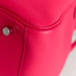 Hermes Lindy 30CM Rose Extreme Clemence Leather with Palladium-plated Hardware #RKLY-2 - Image 13