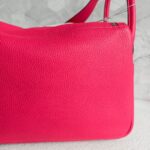 Hermes Lindy 30CM Rose Extreme Clemence Leather with Palladium-plated Hardware #RKLY-2 - Image 6