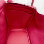 Hermes Lindy 30CM Rose Extreme Clemence Leather with Palladium-plated Hardware #RKLY-2 - Image 33