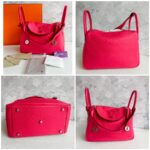 Hermes Lindy 30CM Rose Extreme Clemence Leather with Palladium-plated Hardware #RKLY-2 - Image 2