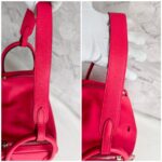 Hermes Lindy 30CM Rose Extreme Clemence Leather with Palladium-plated Hardware #RKLY-2 - Image 25