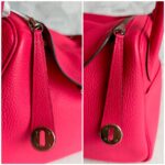 Hermes Lindy 30CM Rose Extreme Clemence Leather with Palladium-plated Hardware #RKLY-2 - Image 27