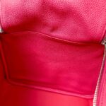 Hermes Lindy 30CM Rose Extreme Clemence Leather with Palladium-plated Hardware #RKLY-2 - Image 35