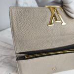 LV Capucine Wallet Galet Taurillon Leather with Gold Hardware #GUUET-1 - Image 11