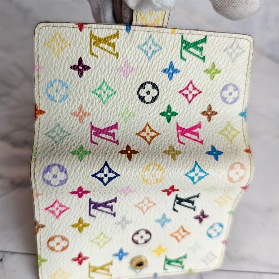 LV-Card-Holder-Multicolor-Monogram-Coated-Canvas-with-Leather and Gold Hardware #RYCE-5 (7)