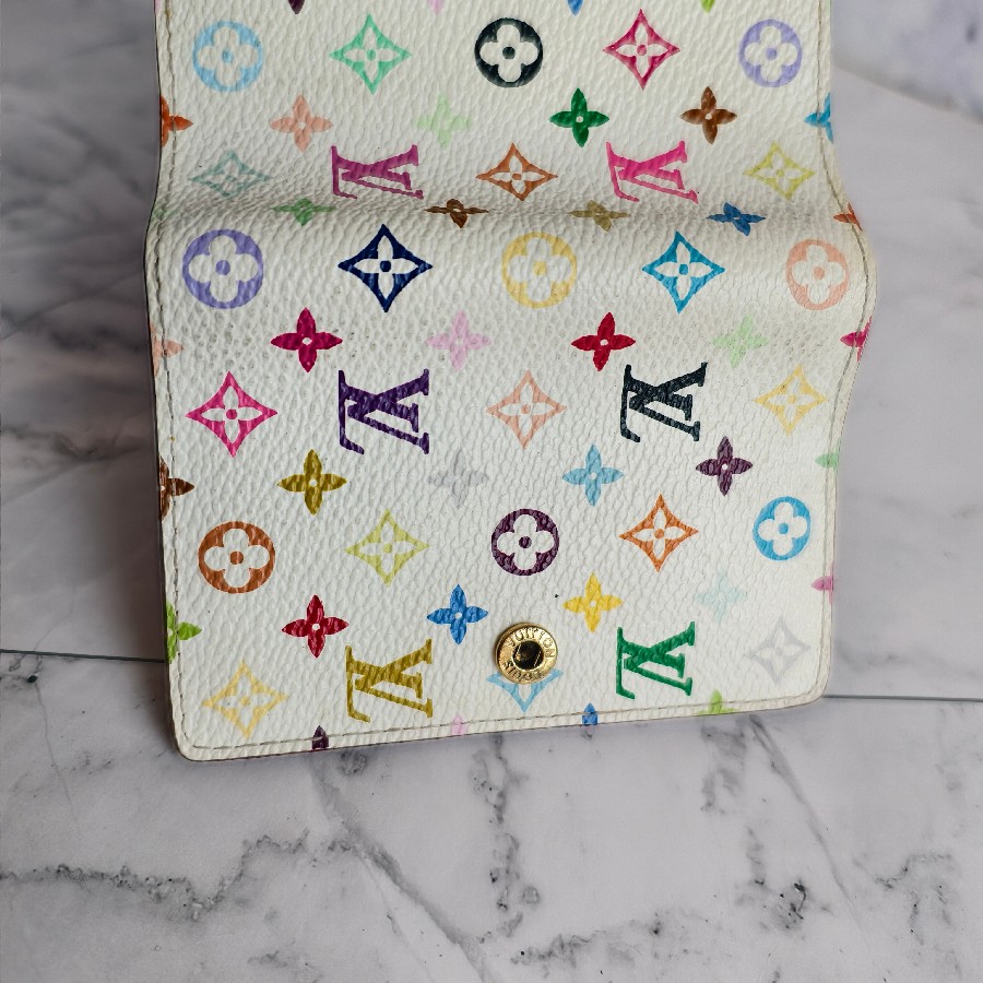 LV-Card-Holder-Multicolor-Monogram-Coated-Canvas-with-Leather and Gold Hardware #RYCE-5 (8)