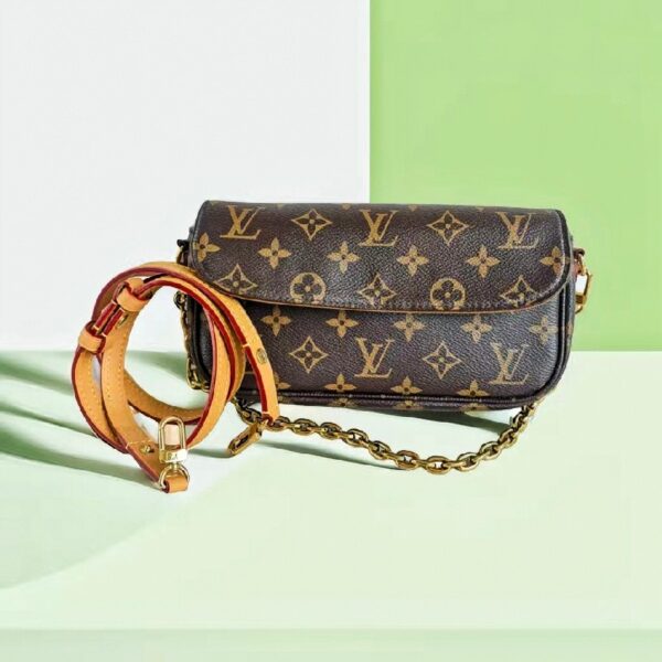 LV Ivy WOC M81911 Brown Monogram Coated Canvas with Leather and Gold Hardware #RYSU-1