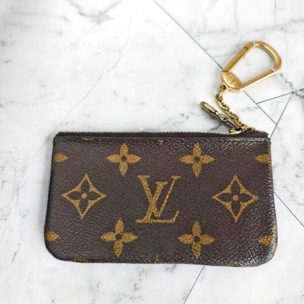 LV Key Coin Pouch Brown Monogram Coated Canvas with Gold Hardware #RYCE-7