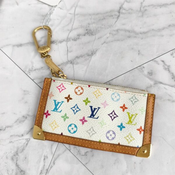 LV Key Coin Pouch Multicolor Monogram Coated Canvas with Leather and Gold Hardware #RYCE-4