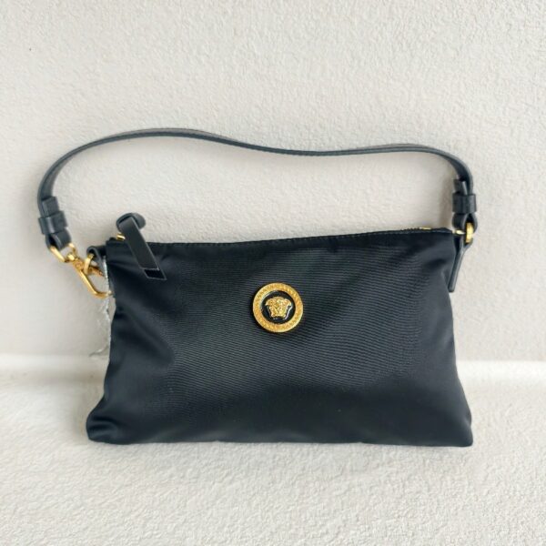 Versace Bag Black Satin with leather and Gold Hardware #RYYS-3