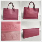 C.Dior Book Tote Medium Maroon Calfskin Bag #RYRU-3 - Image 2