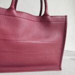 C.Dior Book Tote Medium Maroon Calfskin Bag #RYRU-3 - Image 7