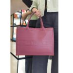 C.Dior Book Tote Medium Maroon Calfskin Bag #RYRU-3 - Image 37