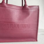 C.Dior Book Tote Medium Maroon Calfskin Bag #RYRU-3 - Image 5