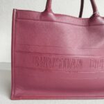 C.Dior Book Tote Medium Maroon Calfskin Bag #RYRU-3 - Image 4