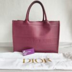 C.Dior Book Tote Medium Maroon Calfskin Bag #RYRU-3 - Image 3
