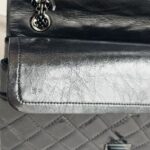 Chanel 2.55 Large Double Flap Black Aged Calfskin with Black Hardware #RYKT-1 - Image 20