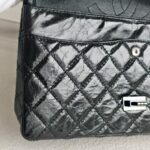 Chanel 2.55 Large Double Flap Black Aged Calfskin with Black Hardware #RYKT-1 - Image 24