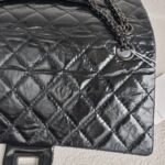Chanel 2.55 Large Double Flap Black Aged Calfskin with Black Hardware #RYKT-1 - Image 4