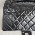Chanel 2.55 Large Double Flap Black Aged Calfskin with Black Hardware #RYKT-1 - Image 3