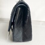 Chanel 2.55 Large Double Flap Black Aged Calfskin with Black Hardware #RYKT-1 - Image 7