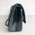 Chanel 2.55 Large Double Flap Black Aged Calfskin with Black Hardware #RYKT-1 - Image 8