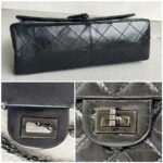 Chanel 2.55 Large Double Flap Black Aged Calfskin with Black Hardware #RYKT-1 - Image 11