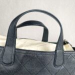 Chanel 2Way-bag Black Grained Calfskin with Silver Hardware #RSEK-1 - Image 23