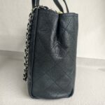 Chanel 2Way-bag Black Grained Calfskin with Silver Hardware #RSEK-1 - Image 8