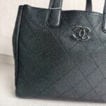 Chanel 2Way-bag Black Grained Calfskin with Silver Hardware #RSEK-1 - Image 3