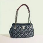 Chanel Bowler Shoulder Bag Black Aged Calfskin with Ruthenium Hardware #RCLO-1