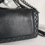 Chanel Boy Quilted Enchained Bag Black Calf Leather with Ruthenium Hardware #RSET-1 - Image 6