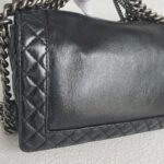 Chanel Boy Quilted Enchained Bag Black Calf Leather with Ruthenium Hardware #RSET-1 - Image 5