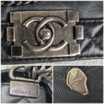 Chanel Boy Quilted Enchained Bag Black Calf Leather with Ruthenium Hardware #RSET-1 - Image 24