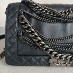 Chanel Boy Quilted Enchained Bag Black Calf Leather with Ruthenium Hardware #RSET-1 - Image 3