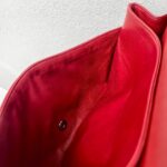 Chanel Classic Maxi Jumbo Double Flap Bag Maroon Lambskin with Silver Hardware #RYUE-1 - Image 48