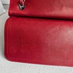 Chanel Classic Maxi Jumbo Double Flap Bag Maroon Lambskin with Silver Hardware #RYUE-1 - Image 33