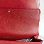 Chanel Classic Maxi Jumbo Double Flap Bag Maroon Lambskin with Silver Hardware #RYUE-1 - Image 37