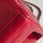 Chanel Classic Maxi Jumbo Double Flap Bag Maroon Lambskin with Silver Hardware #RYUE-1 - Image 23