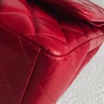 Chanel Classic Maxi Jumbo Double Flap Bag Maroon Lambskin with Silver Hardware #RYUE-1 - Image 26