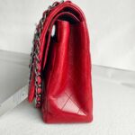 Chanel Classic Maxi Jumbo Double Flap Bag Maroon Lambskin with Silver Hardware #RYUE-1 - Image 18